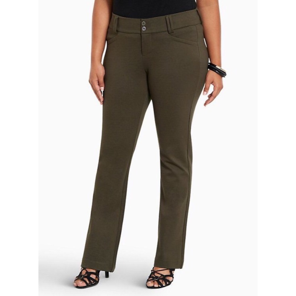 Torrid slim fit boot olive green dress pants